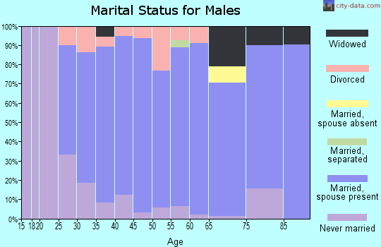 Zip code 52726 marital status for males