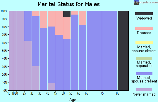 Zip code 52749 marital status for males