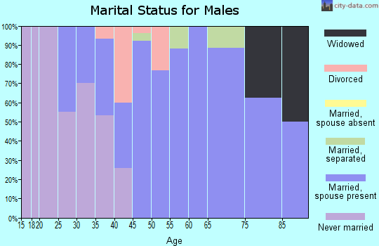 Zip code 52751 marital status for males
