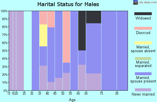 Zip code 52769 marital status for males