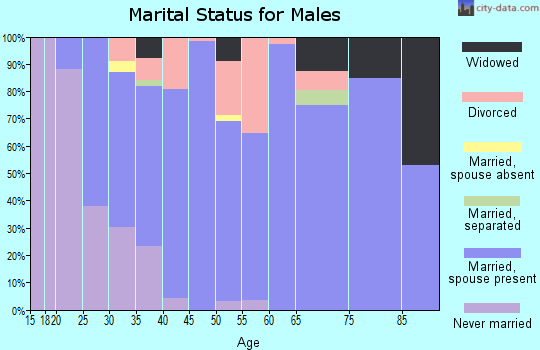 Zip code 52772 marital status for males