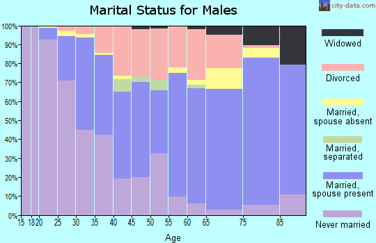 Zip code 52803 marital status for males