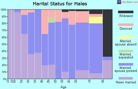 Zip code 52807 marital status for males
