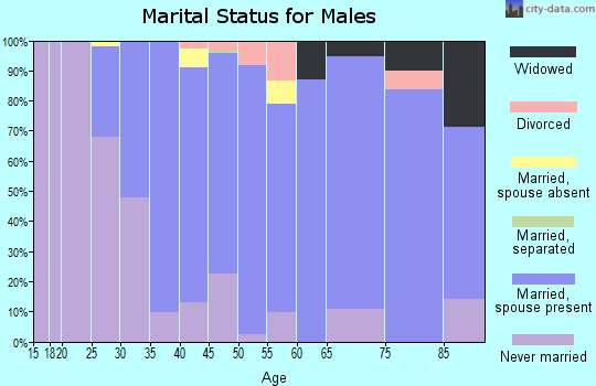 Zip code 53004 marital status for males