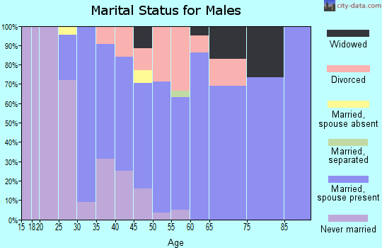 Zip code 53006 marital status for males