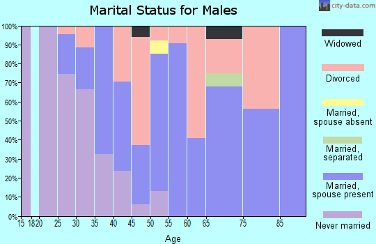 Zip code 53007 marital status for males