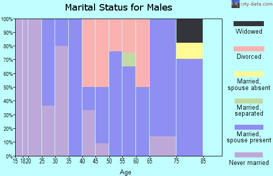 Zip code 53016 marital status for males
