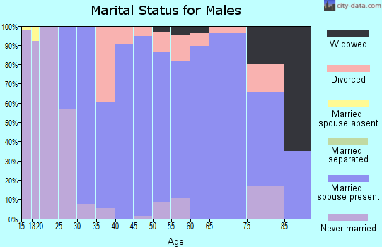 Zip code 53018 marital status for males