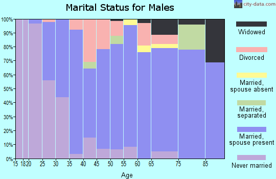 Zip code 53021 marital status for males