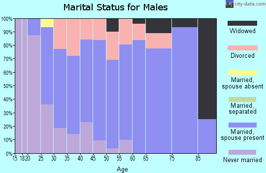 Zip code 53035 marital status for males