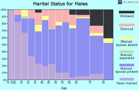 Zip code 53039 marital status for males