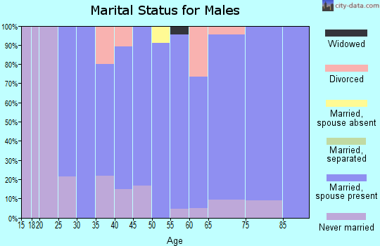 Zip code 53044 marital status for males