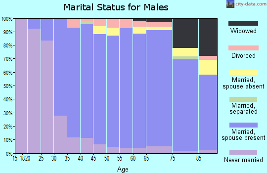 Zip code 53045 marital status for males
