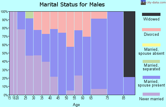 Zip code 53046 marital status for males