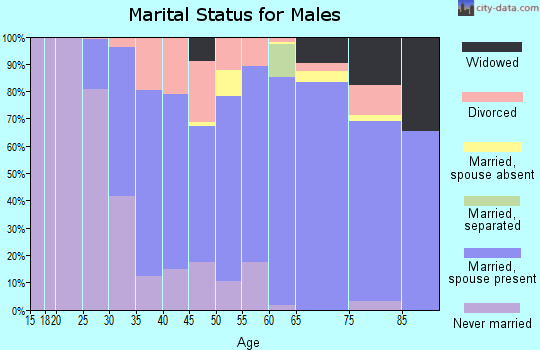Zip code 53050 marital status for males