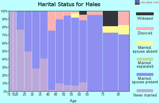 Zip code 53058 marital status for males