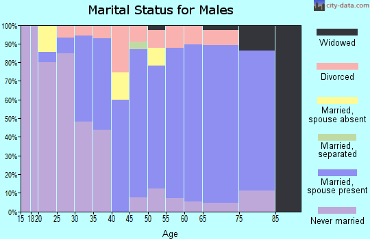 Zip code 53059 marital status for males