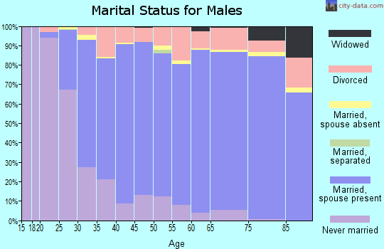 Zip code 53066 marital status for males
