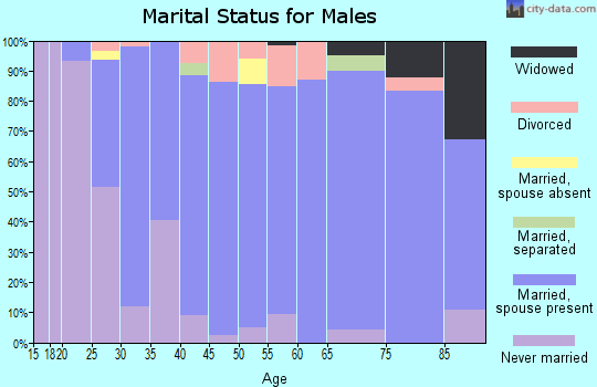 Zip code 53070 marital status for males