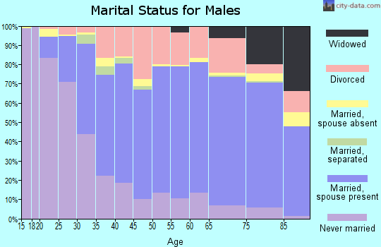 Zip code 53081 marital status for males