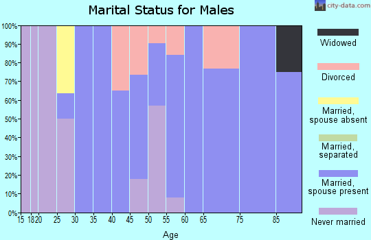 Zip code 53088 marital status for males