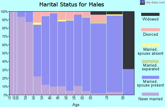 Zip code 53092 marital status for males