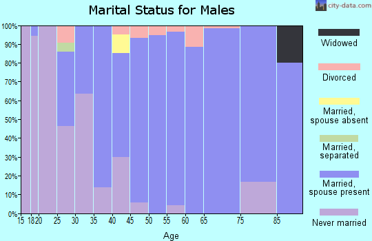 Zip code 53093 marital status for males