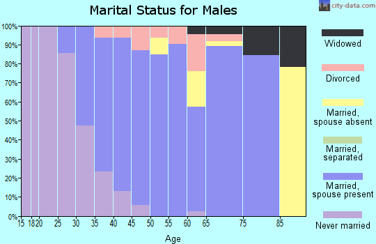 Zip code 53097 marital status for males