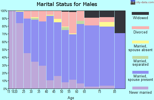 Zip code 53115 marital status for males