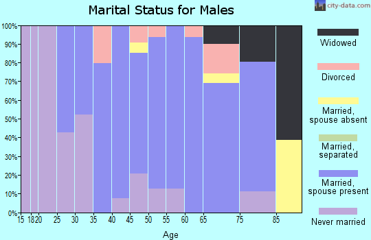 Zip code 53122 marital status for males