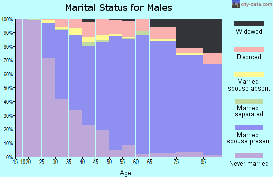 Zip code 53132 marital status for males