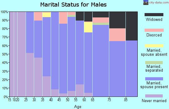 Zip code 53146 marital status for males