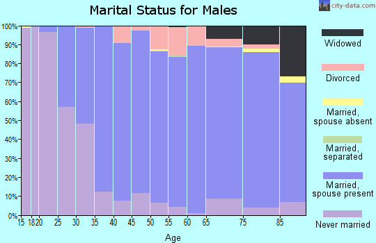 Zip code 53150 marital status for males