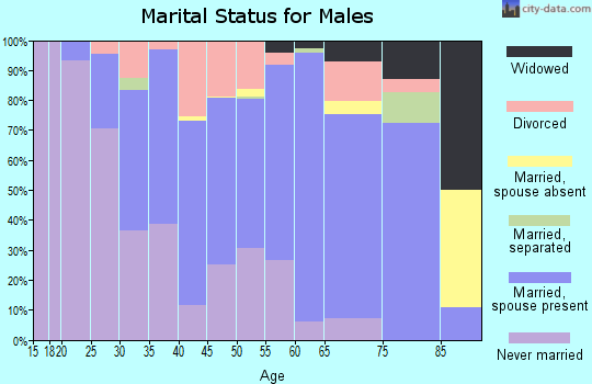 Zip code 53182 marital status for males