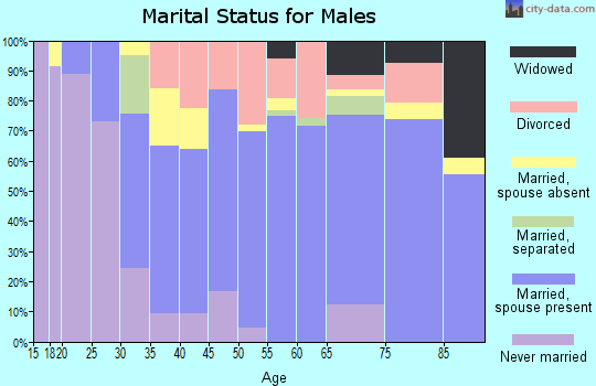 Zip code 53184 marital status for males