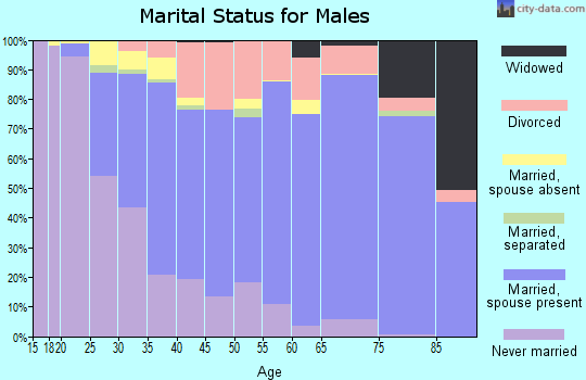 Zip code 53186 marital status for males