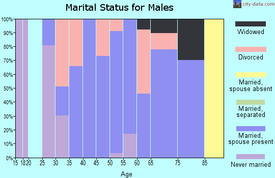 Zip code 53191 marital status for males