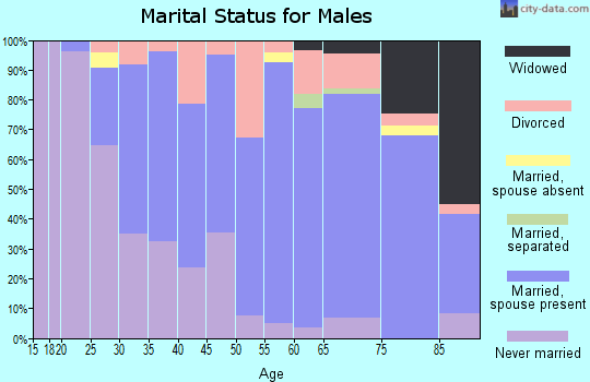 Zip code 53228 marital status for males