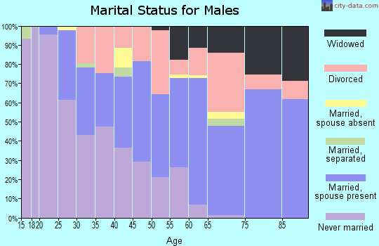 Zip code 53404 marital status for males