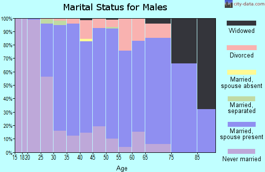 Zip code 53565 marital status for males