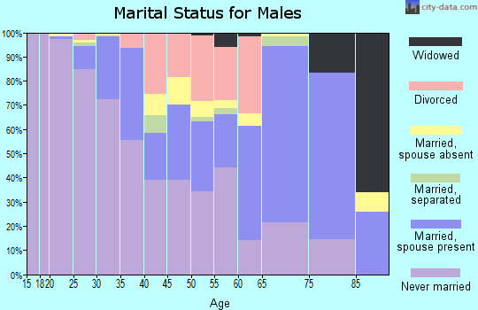Zip code 53703 marital status for males