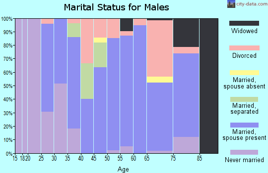 Zip code 53803 marital status for males