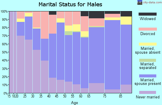 Zip code 53805 marital status for males