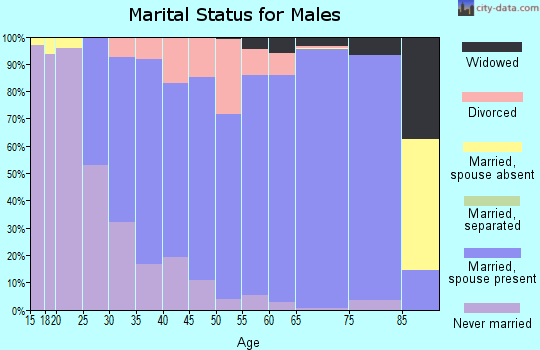 Zip code 53807 marital status for males