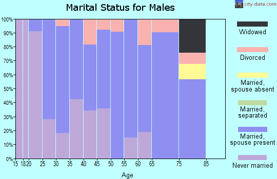 Zip code 53808 marital status for males