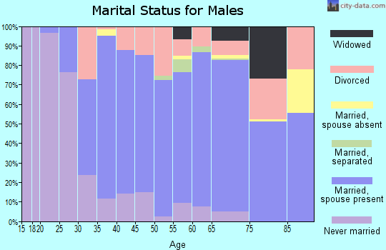 Zip code 53820 marital status for males