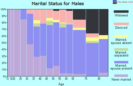 Zip code 53821 marital status for males