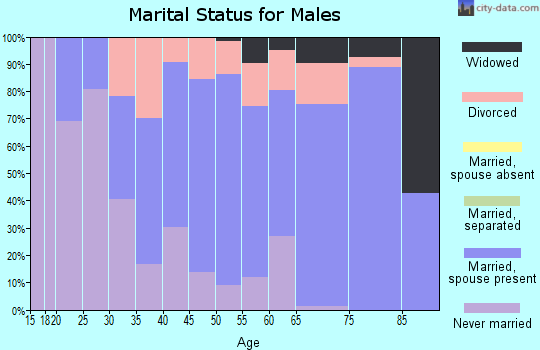 Zip code 53924 marital status for males