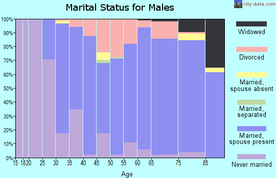 Zip code 53925 marital status for males