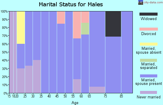 Zip code 53935 marital status for males